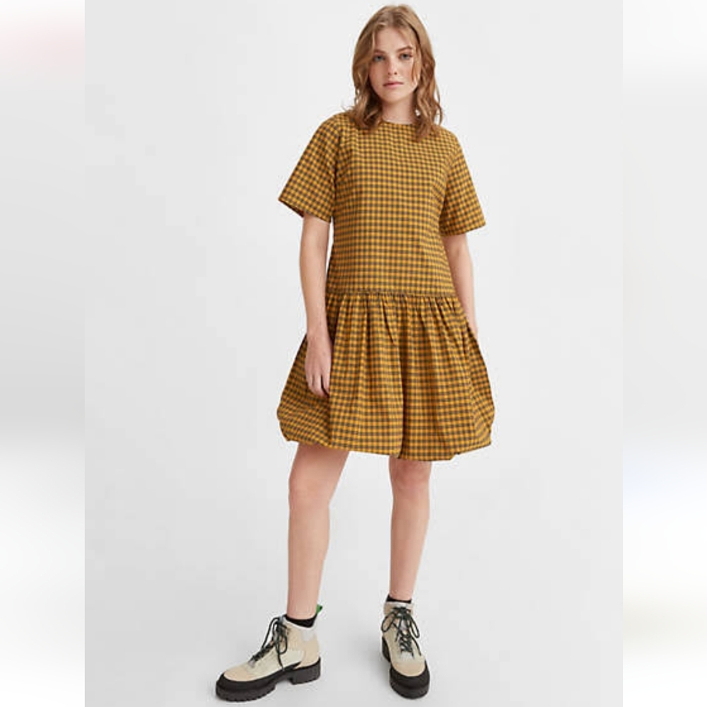 Levi's Aberdeen Tafetta Yellow Plaid Dress